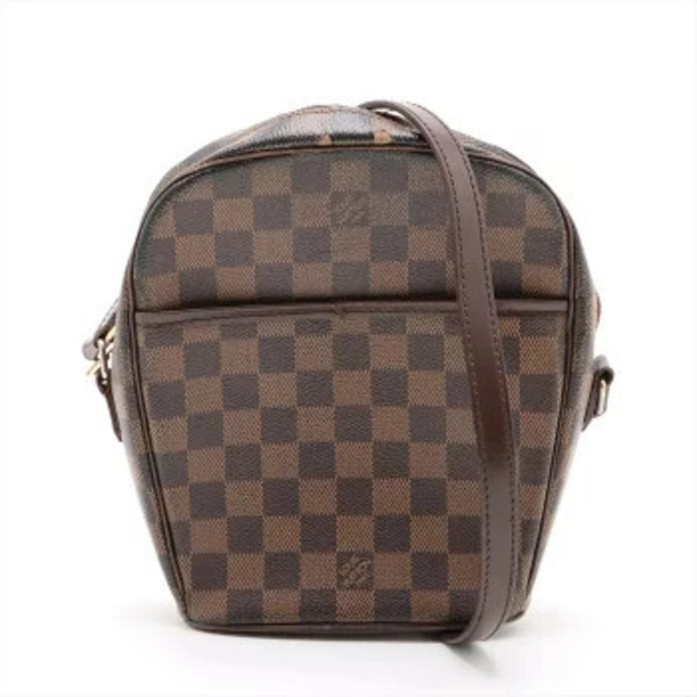 Louis Vuitton Damier Ipanema Leather Crossbody Bag Brown